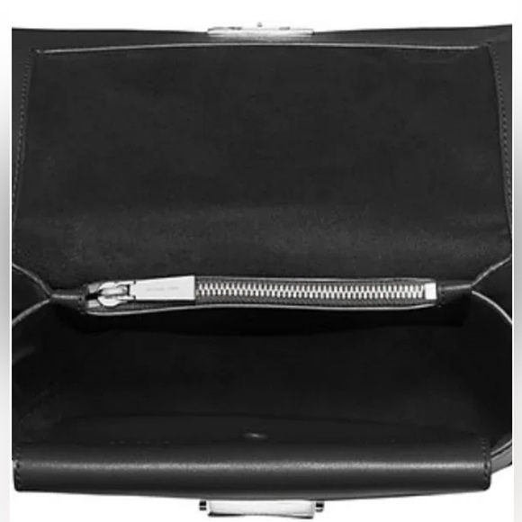 NWT - Authentic Michael Kors Cece Medium Flap Chain Shoulder Bag Black/Silver - Picture 6 of 7